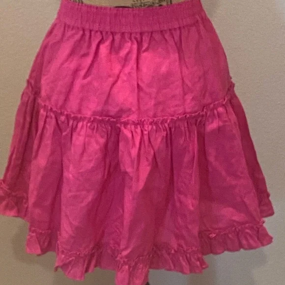 Hill House Pink Bougainvillea Linen A Line Ruffled Tiered Paz Skirt XL NWT - Picture 4 of 5